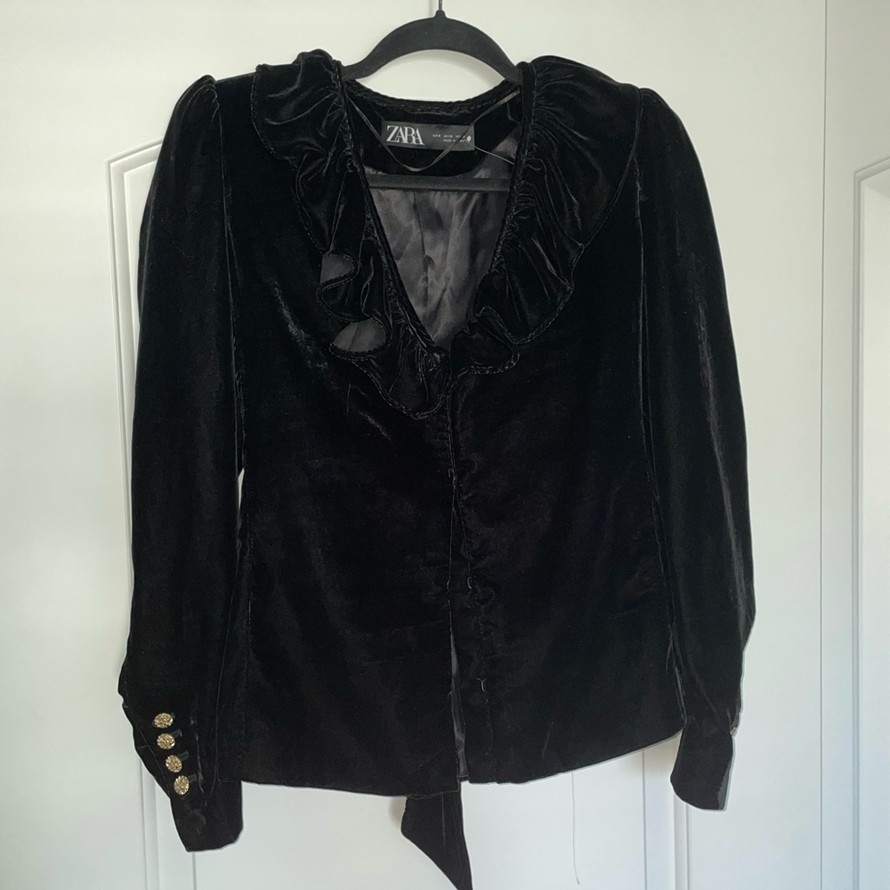 Zara velvet size small blazer jacket